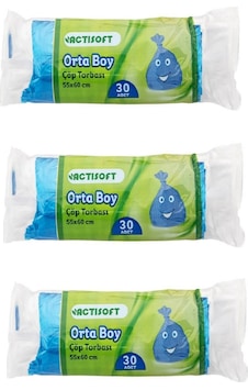Orta Boy Çöp Torbası 3 Adet 30'lu Orta Boy Çöp Torbası 3 Adet 30'lu