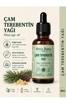 Minia Bahçe Bitki Ve Sanat Atölyesi Çam Terebentin Yağı Uçucu Aromatik Yağ 30 ML Minia Bahçe Bitki Ve Sanat Atölyesi Çam Terebentin Yağı Uçucu Aromatik Yağ 30 ML