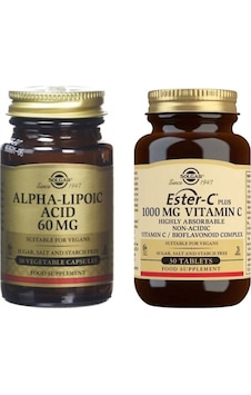 Solgar Alpha Lipoic Acid 60 Mg 30 Tablet+solgar Ester-c Plus 1000mg 30 Tablet Solgar Alpha Lipoic Acid 60 Mg 30 Tablet+solgar Ester-c Plus 1000mg 30 Tablet
