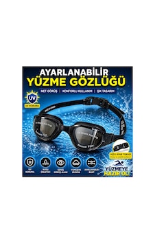 Siyah Aynalı Yüzme Gözlüğü Uv Korumalı Buğu Önleyici Ayarlanabilir Siyah Siyah Aynalı Yüzme Gözlüğü Uv Korumalı Buğu Önleyici Ayarlanabilir Siyah