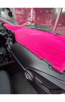 Yumuşak Tüylü Oto Torpido Bagaj Üstü Örtü Peluş Halı Fuşya Pembe 130x40cm