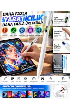 Lenovo Idea Tab Plus İçin Bowie Premium Digital Göstergeli Stylus Dokunmatik Kalem Lenovo Idea Tab Plus İçin Bowie Premium Digital Göstergeli Stylus Dokunmatik Kalem