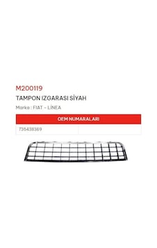 Tampon Izgarası Ön Lınea 07> 10 Boyasız Siyah Tampon Izgarası Ön Lınea 07> 10 Boyasız Siyah