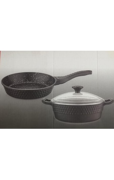Ferro Plus Elmas Granit Döküm 3 Lü Set Siyah