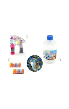 Köpük Tabancası Işıklı Pilli Baloncuk Tabancası Ve 500 Ml
