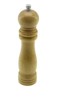 Büyük Çap: 4.5cm - Uzunluk: 19cm Ahşap Tuz - Baharat Öğütücü 5047 Açık Ahşap
