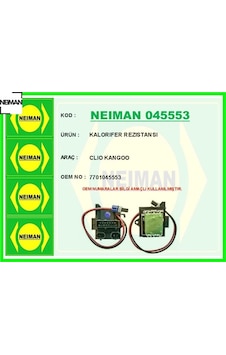 Kalorıfer Rezıstansı Clıo Kangoo Neıman 7701045553 Kalorıfer Rezıstansı Clıo Kangoo Neıman 7701045553