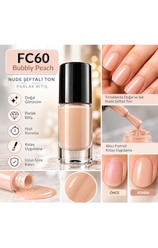 Color Nail Enamel Oje-fc60 Nude Şeftali - 9045607218190 Fc60 Bubbly Peach Color Nail Enamel Oje-fc60 Nude Şeftali - 9045607218190 Fc60 Bubbly Peach