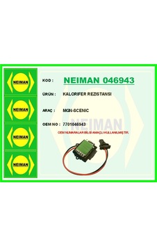 Bescher Kalorifer Rezistansı Megane-scenic Neıman 046943 7701046943 Bescher Kalorifer Rezistansı Megane-scenic Neıman 046943 7701046943