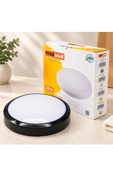 20w Led Glop Armatür Sıva Üstü Yuvarlak Siyah 6500k 1800lm Ip20 Çok Renkli