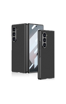 Zore Galaxy Uyumlu Z Fold 6 Kılıf Karbon Fiber Tasarımlı Titanyum Metal Kıpta Caz Kapak- Siyah Karbon Zore Galaxy Uyumlu Z Fold 6 Kılıf Karbon Fiber Tasarımlı Titanyum Metal Kıpta Caz Kapak- Siyah Karbon