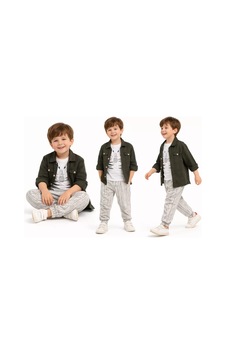 Veraura Lifestyle 2-6 Yaş Müslin Gömlekli Tişörtlü 3lü Çocuk Takımı Yeşil Veraura Lifestyle 2-6 Yaş Müslin Gömlekli Tişörtlü 3lü Çocuk Takımı Yeşil