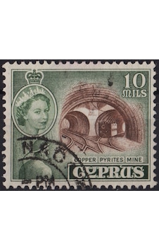 Kıbrıs İngiliz Yönetimi Pul 1955. Bakır Madeni-kraliçe Iı. Elizabeth. Damgalı. Kıbrıs İngiliz Yönetimi Pul 1955. Bakır Madeni-kraliçe Iı. Elizabeth. Damgalı.