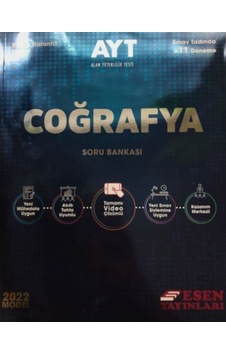 2022 AYT Coğrafya Soru Bankası - Esen Yayıncılık 2022 AYT Coğrafya Soru Bankası - Esen Yayıncılık