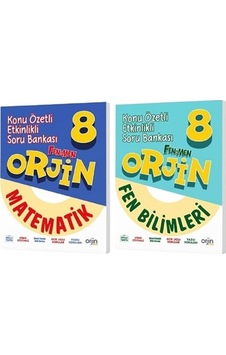 Orjin Okul 2026 8. Sınıf Matematik + Fen Bilimleri Konu Özetli Soru Seti 2 Kitap Orjin Okul 2026 8. Sınıf Matematik + Fen Bilimleri Konu Özetli Soru Seti 2 Kitap