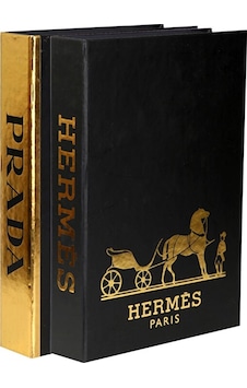 2'li Siyah Gold -herm Dekoratif Kitap Kutu