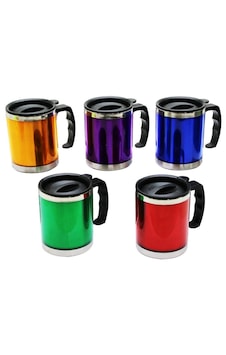 Paslanmaz Çelik Metal Termos Kupa Bardak 450 Ml - Mor