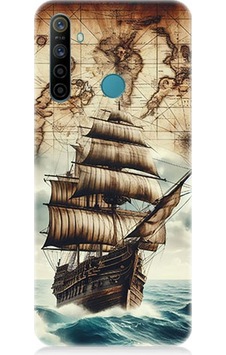 Realme 5i Uyumlu Haritada Yelkenli Macera Desenli Silikon Kılıf Çok Renkli Realme 5i Uyumlu Haritada Yelkenli Macera Desenli Silikon Kılıf Çok Renkli