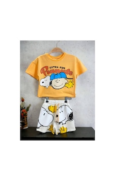 Barbosa Erkek %100 Pamuklu T-shirt Şort Takım Turuncu