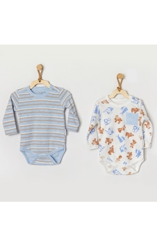 Andywawa Bear & Friends 2'Li Bebek Body Ac22324Rp 0 - 3 Ay Mavi Andywawa Bear & Friends 2'Li Bebek Body Ac22324Rp 0 - 3 Ay Mavi