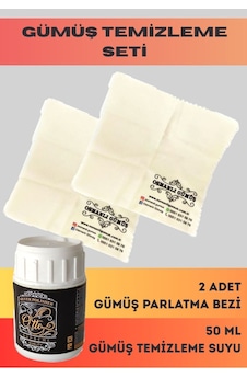 Gümüş Parlatma Temizleme Seti Gümüş Temizleme Suyu + 2 Adet Gümüş