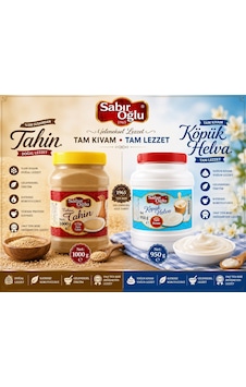 Sabıroğlu Beyaz Tahin 1 KG + Köpük Helva 950 G Sabıroğlu Beyaz Tahin 1 KG + Köpük Helva 950 G