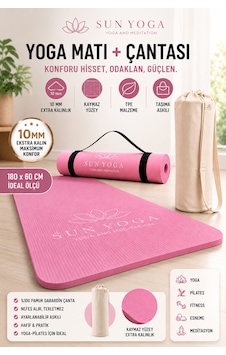 Yoga Seti 10 Mm Kaymaz Mat Ve %100 Pamuk Çanta Pembe Yoga Seti 10 Mm Kaymaz Mat Ve %100 Pamuk Çanta Pembe