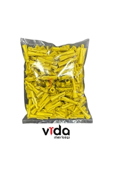 8mm Plastik Dişli Sarı Roket Dübel 100 Adet