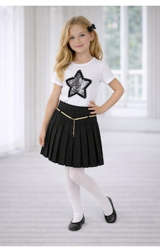 Dıgıl Kids Kız Çocuk Etek Takım T-shirt 23 Nisan Gösteri Kıyafeti Siyah - Beyaz2 Dıgıl Kids Kız Çocuk Etek Takım T-shirt 23 Nisan Gösteri Kıyafeti Siyah - Beyaz2