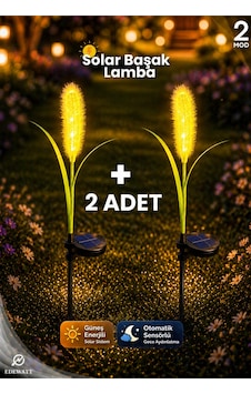 2 Adet Dekoratif Başak Görünümlü Solar Led Lamba Güneş Enerjilli Su Geçirmez Bahçe Aydınlatma 2 Adet Dekoratif Başak Görünümlü Solar Led Lamba Güneş Enerjilli Su Geçirmez Bahçe Aydınlatma