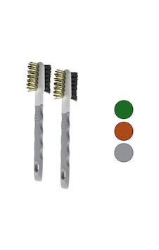 2pcs Çift Taraflı Tel Başlı Tel Fırça Sert - Daha Sert Tel Çıkarılabilir Saplı 5705 2pcs Çift Taraflı Tel Başlı Tel Fırça Sert - Daha Sert Tel Çıkarılabilir Saplı 5705