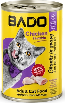 Bado Yetişkin Yaş Kedi Maması Tavuk Etli 400gr Bado Yetişkin Yaş Kedi Maması Tavuk Etli 400gr