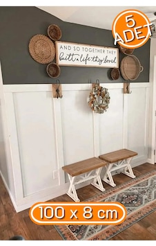İskandinav Duvar Çıtası - 1 Paket 5 Adet 100cm X 8 Cm