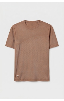 Tommy Life Kahverengi Rahat Form Yüzeyi Dokulu Ön Dikiş Detaylı Erkek T-shirt - 88437