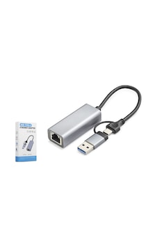 Usb 3.0 & Type-c Ethernet Adaptör Gigabit - Gri Hdx7863 Usb 3.0 & Type-c Ethernet Adaptör Gigabit - Gri Hdx7863