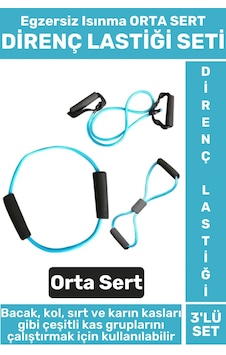Premium Seri Fitness Aerobik Pilates Egzersiz Isınma Kadın Erkek Orta Sert 3'lü Direnç Lastiği Seti Çok Renkli Premium Seri Fitness Aerobik Pilates Egzersiz Isınma Kadın Erkek Orta Sert 3'lü Direnç Lastiği Seti Çok Renkli