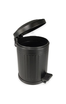 Retro Siyah 16 Litre Çöp Kovası Siyah