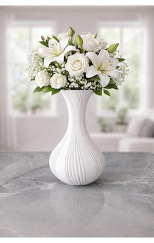 3d Tasarım Dekoratif Vazo 21 Cm Beyaz 3d Tasarım Dekoratif Vazo 21 Cm Beyaz