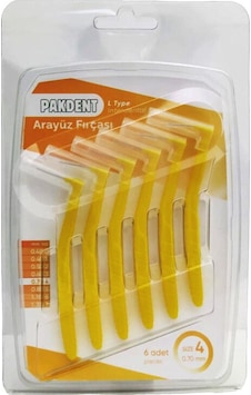 Pakdent L Tipi Arayüz Fırçası - Sarı 0,70 Mm Pakdent L Tipi Arayüz Fırçası - Sarı 0,70 Mm