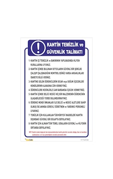 KANTİN TEMİZLİK VE GÜVENLİK TALİMATI TLM 052 KANTİN TEMİZLİK VE GÜVENLİK TALİMATI TLM 052