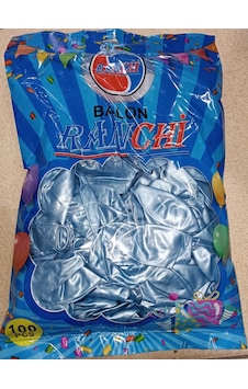 100 Lü Metalik Balon 14/a Birinci Kalite Acik.mavi