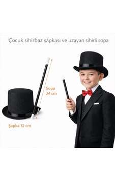 Özel Seri Çocuk Sihirbaz Şapkası Ve Uzayan Yaylı Sihirli Sopa Seti Gösteri Aksesuarı Hobi Eşyası Özel Seri Çocuk Sihirbaz Şapkası Ve Uzayan Yaylı Sihirli Sopa Seti Gösteri Aksesuarı Hobi Eşyası