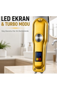 Erkek Saç Sakal Tıraş Makinesi Led Ekranlı Turbo Modlu T Bıçaklı Ense Favori Şekillendirme Makinesi Erkek Saç Sakal Tıraş Makinesi Led Ekranlı Turbo Modlu T Bıçaklı Ense Favori Şekillendirme Makinesi