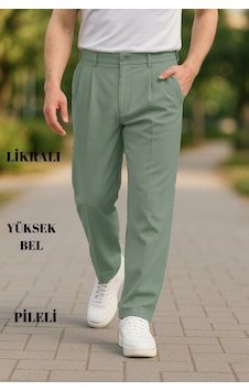 Cedy Denim Yüksek Kalite Erkek Yüksek Bel Pileli Baggy Chino Pantolon C358 Yeşil Cedy Denim Yüksek Kalite Erkek Yüksek Bel Pileli Baggy Chino Pantolon C358 Yeşil