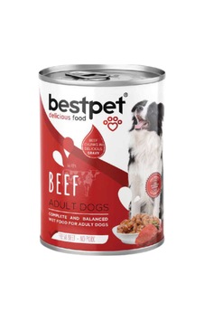 Bestpet Sığır Etli Yetişkin Köpek Konservesi 400gr Bestpet Sığır Etli Yetişkin Köpek Konservesi 400gr