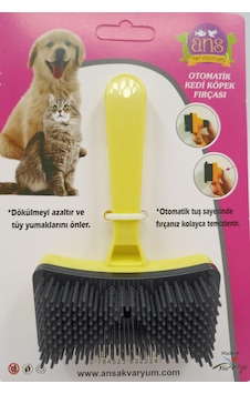 Ans Kedi Köpek Tuşlu Otomatik Tüy Toplayıcı Tarak Sarı Ans Kedi Köpek Tuşlu Otomatik Tüy Toplayıcı Tarak Sarı