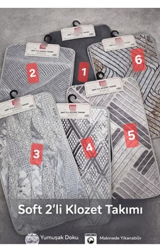2'li Banyo/klozet Paspas Takımı Gri