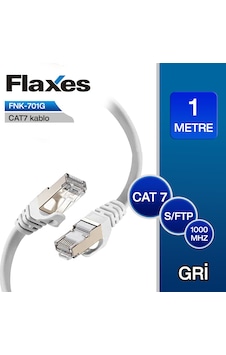 Flaxes Fnk-701G 1Mt Cat7 Patch Network Kablosu Gri Flaxes Fnk-701G 1Mt Cat7 Patch Network Kablosu Gri