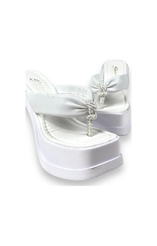 Kadın Salda Beyaz Parmak Arası Platform Terlik 15 Cm 1030 001 Kadın Salda Beyaz Parmak Arası Platform Terlik 15 Cm 1030 001