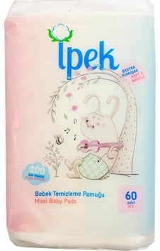 İpek Hidrofil Maxi Bebek Temizleme Pamuğu 60 Adet İpek Hidrofil Maxi Bebek Temizleme Pamuğu 60 Adet